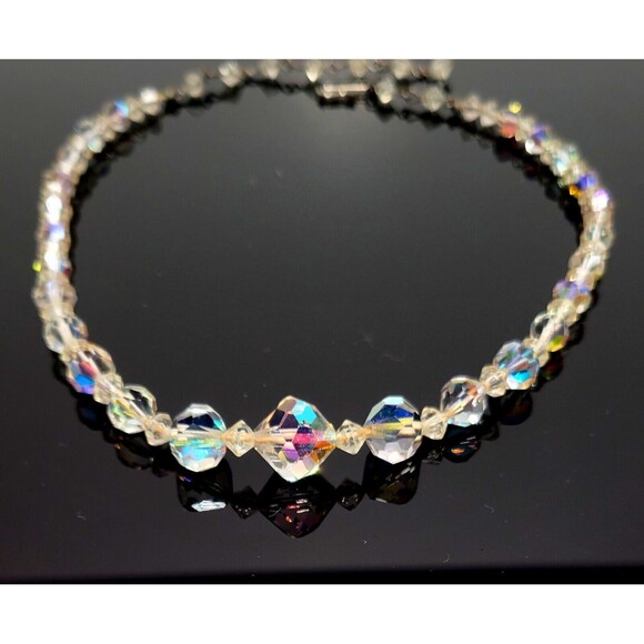 Sparkling MCM Aurora Borealis Faceted Glass Beads 15-16" Vintage Stunning VGC! - Picture 3 of 9